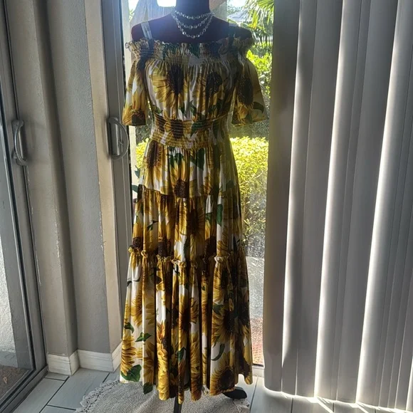 Dolce & Gabbana long Sunflower dress - Picture 1 of 11